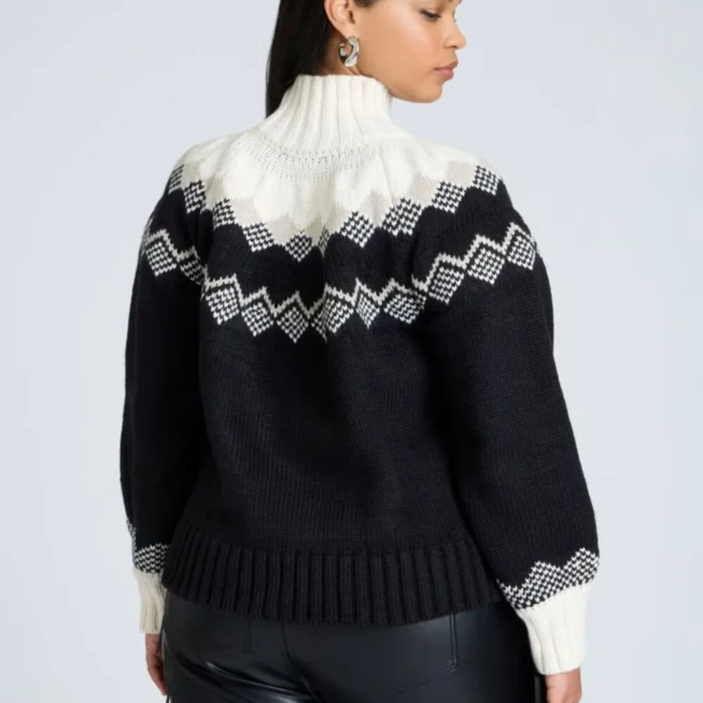 Eloquii Nordic Mockneck Sweater | Size 14/16 | NWT | Cozy Stretch Knit | Easy Fi